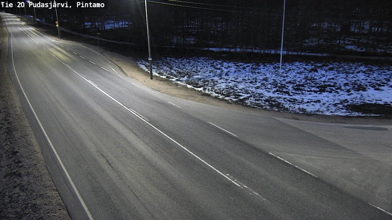 Weather Camera Image Väg 20 Pudasjärvi, Pintamo, Pudasjärvi, Pohjois-Pohjanmaa