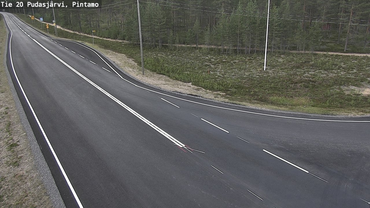 Weather Camera Image Väg 20 Pudasjärvi, Pintamo, Pudasjärvi, Pohjois-Pohjanmaa