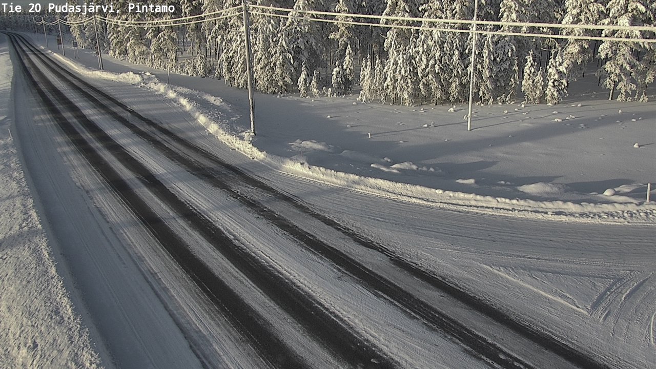 Weather Camera Image Väg 20 Pudasjärvi, Pintamo, Pudasjärvi, Pohjois-Pohjanmaa