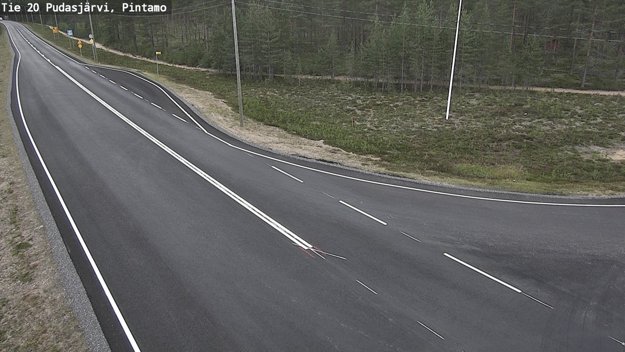 Weather Camera Image Väg 20 Pudasjärvi, Pintamo, Pudasjärvi, Pohjois-Pohjanmaa
