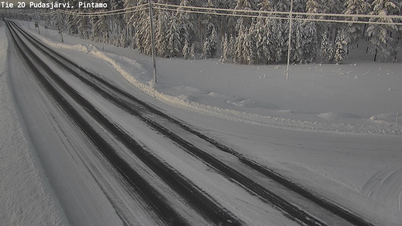Weather Camera Image Väg 20 Pudasjärvi, Pintamo, Pudasjärvi, Pohjois-Pohjanmaa