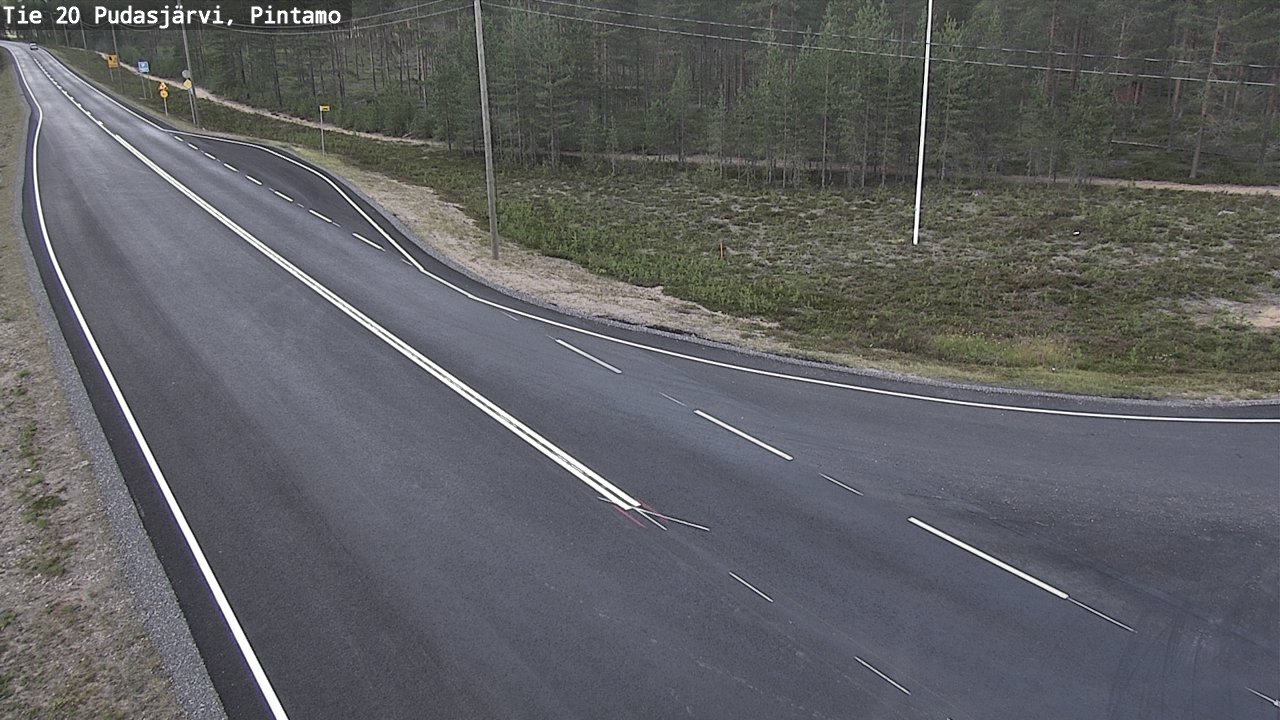Weather Camera Image Väg 20 Pudasjärvi, Pintamo, Pudasjärvi, Pohjois-Pohjanmaa