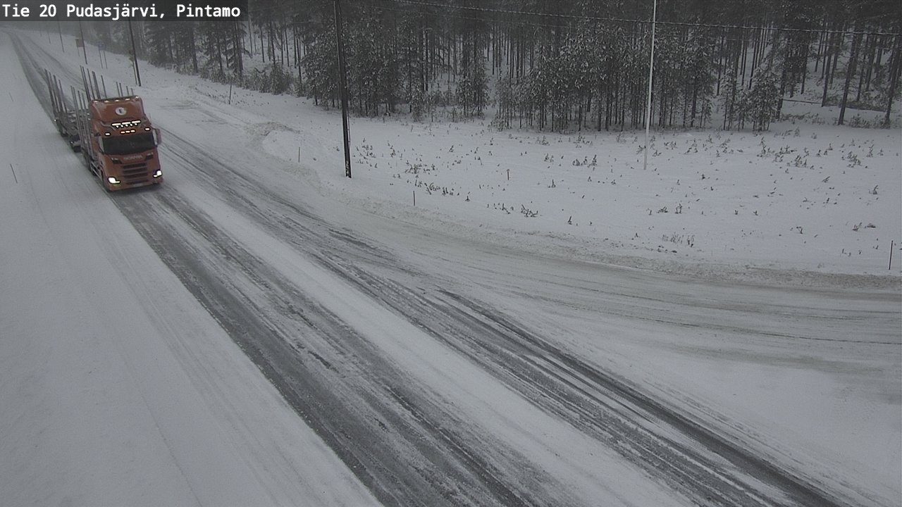 Weather Camera Image Väg 20 Pudasjärvi, Pintamo, Pudasjärvi, Pohjois-Pohjanmaa