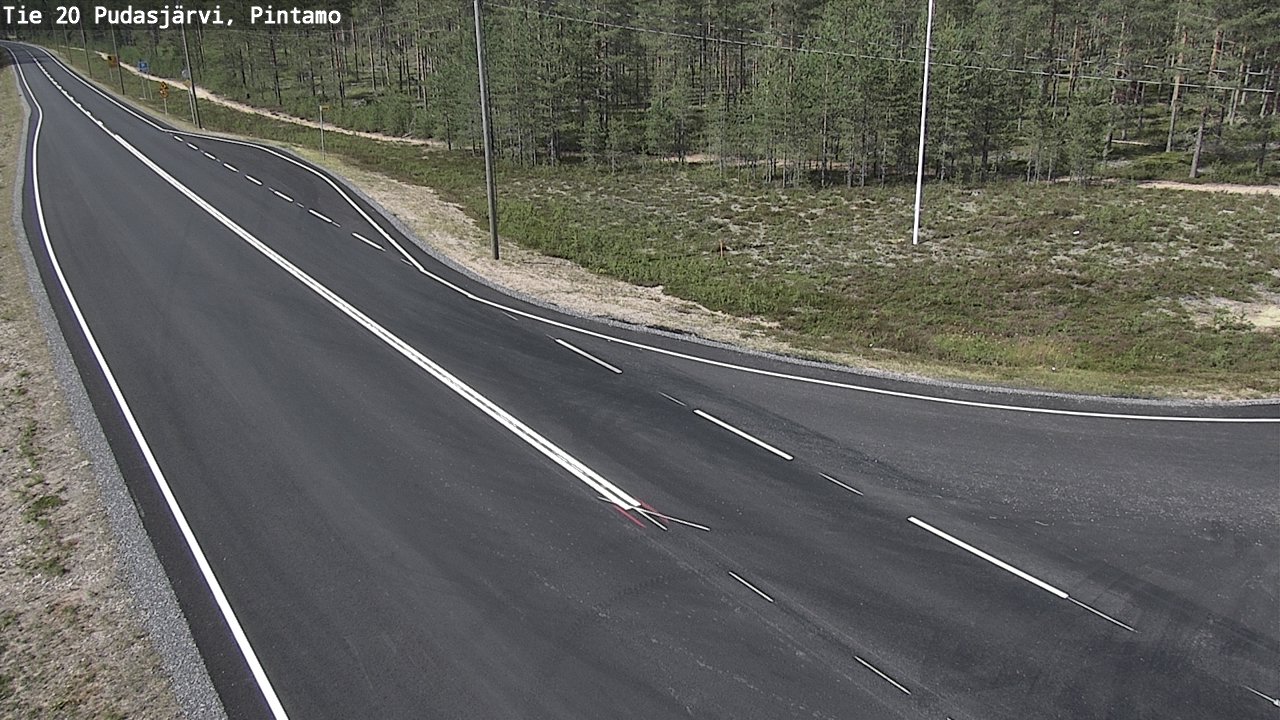 Weather Camera Image Väg 20 Pudasjärvi, Pintamo, Pudasjärvi, Pohjois-Pohjanmaa