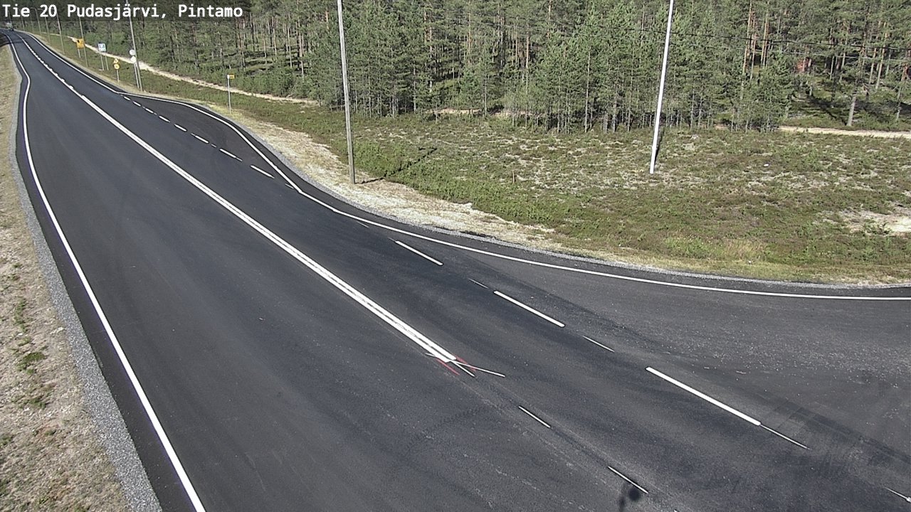 Weather Camera Image Väg 20 Pudasjärvi, Pintamo, Pudasjärvi, Pohjois-Pohjanmaa