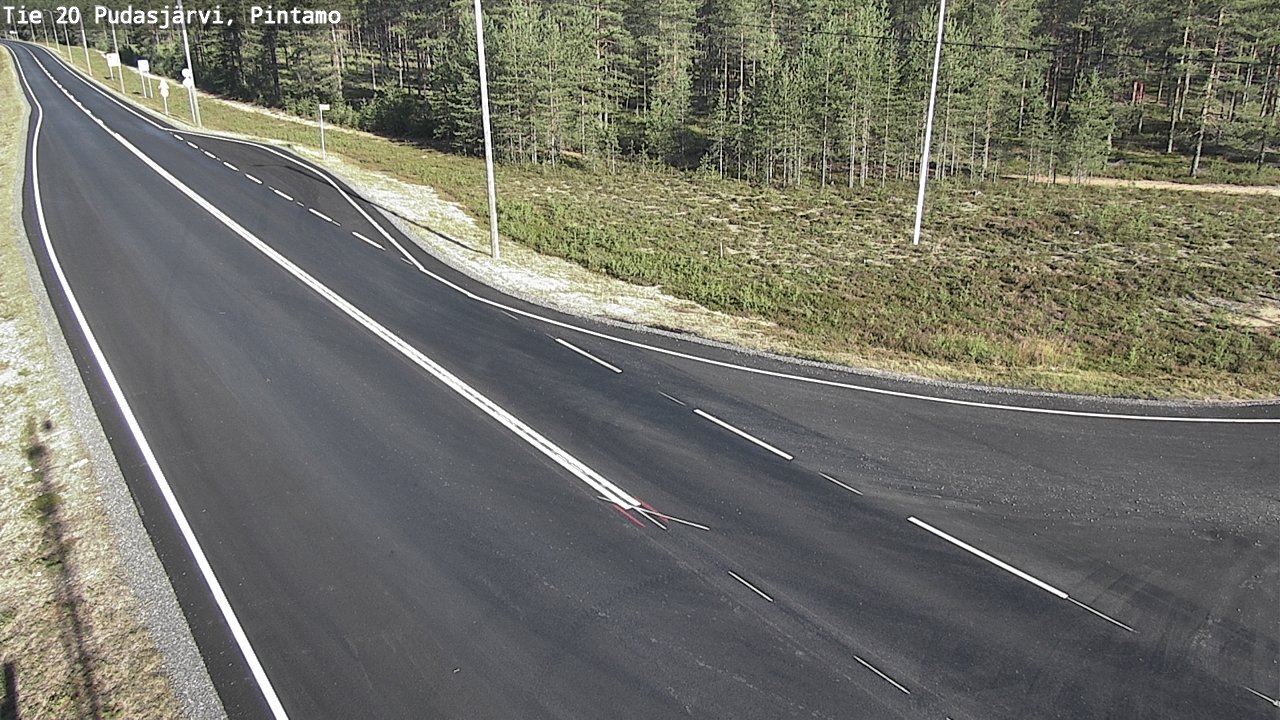 Weather Camera Image Väg 20 Pudasjärvi, Pintamo, Pudasjärvi, Pohjois-Pohjanmaa