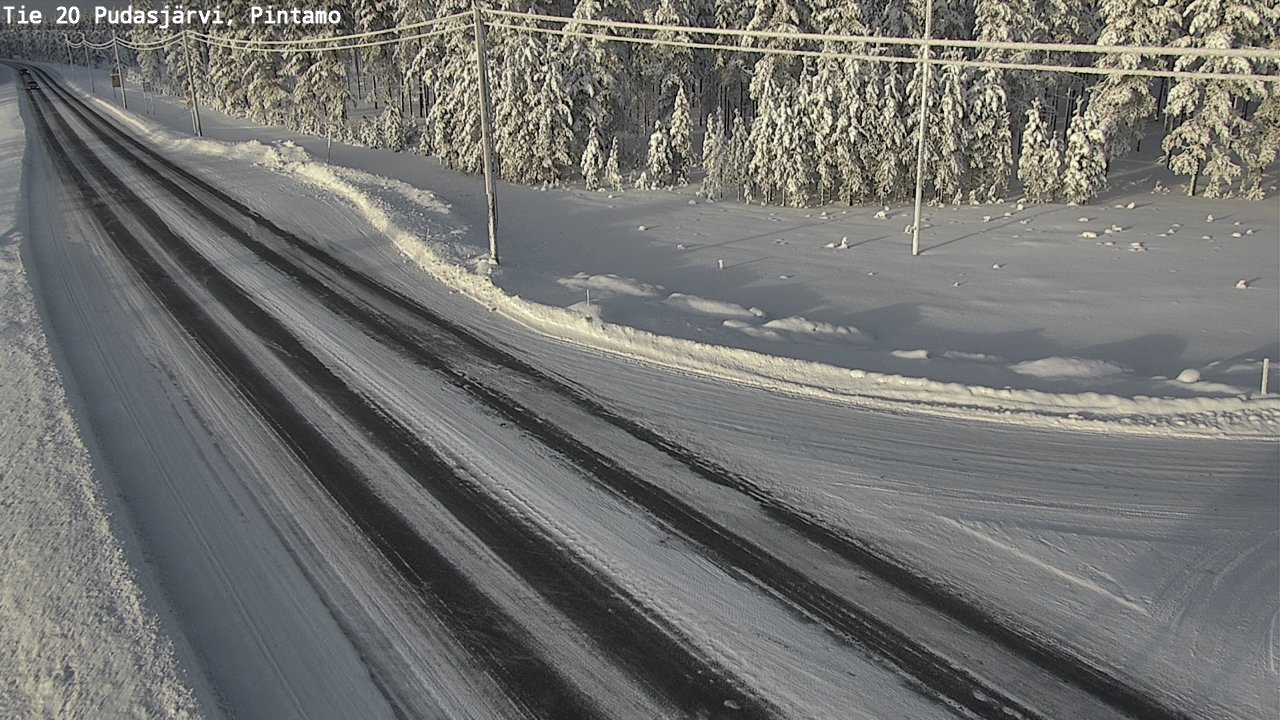 Weather Camera Image Väg 20 Pudasjärvi, Pintamo, Pudasjärvi, Pohjois-Pohjanmaa