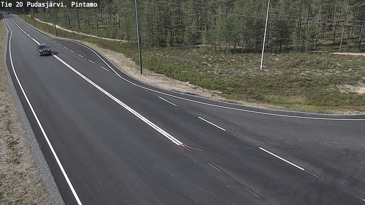 Weather Camera Image Road 20 Pudasjärvi, Pintamo, Pudasjärvi, Pohjois-Pohjanmaa
