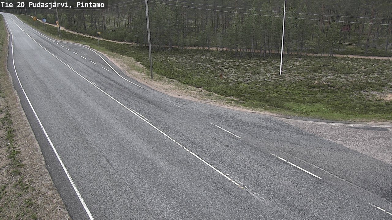 Weather Camera Image Road 20 Pudasjärvi, Pintamo, Pudasjärvi, Pohjois-Pohjanmaa