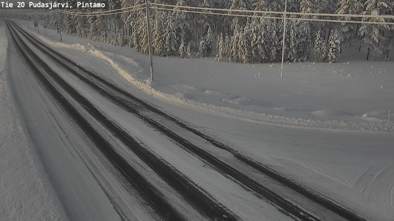 Weather Camera Image Väg 20 Pudasjärvi, Pintamo, Pudasjärvi, Pohjois-Pohjanmaa