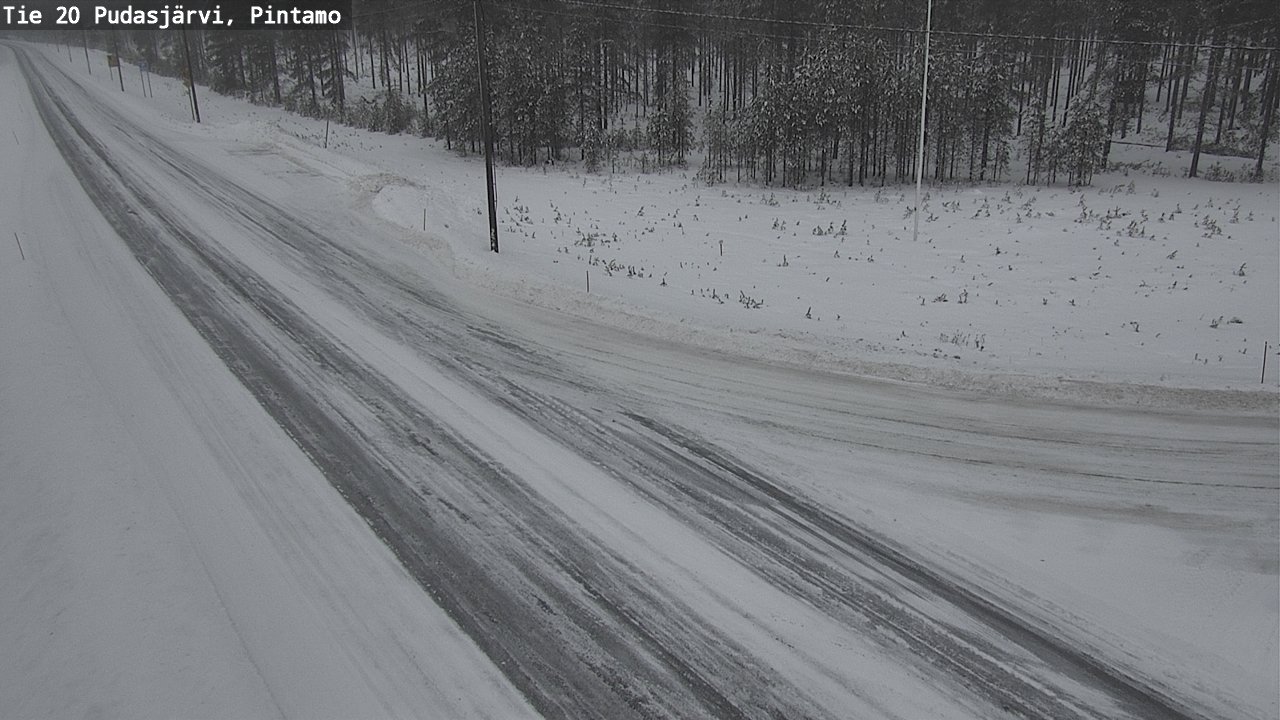 Weather Camera Image Väg 20 Pudasjärvi, Pintamo, Pudasjärvi, Pohjois-Pohjanmaa