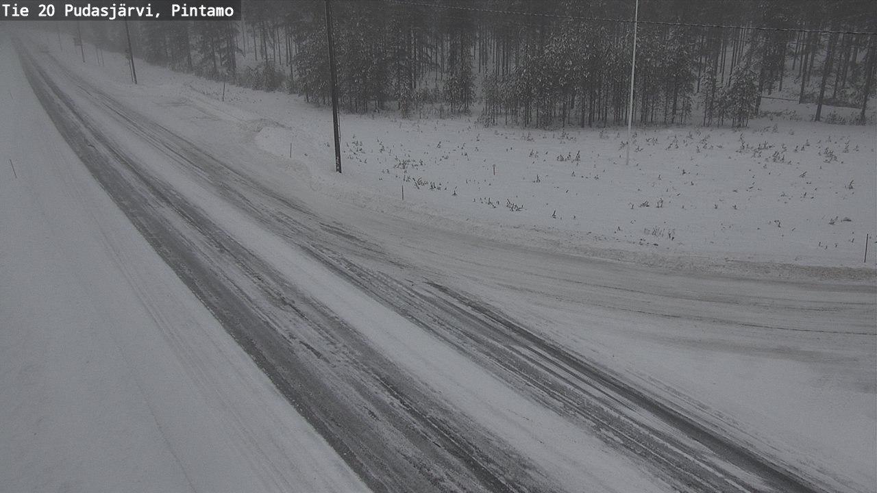 Weather Camera Image Väg 20 Pudasjärvi, Pintamo, Pudasjärvi, Pohjois-Pohjanmaa