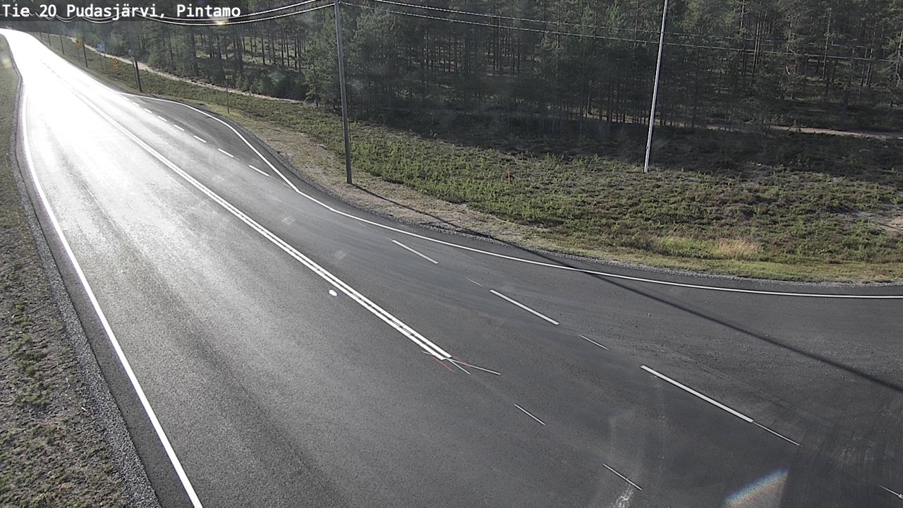 Weather Camera Image Road 20 Pudasjärvi, Pintamo, Pudasjärvi, Pohjois-Pohjanmaa