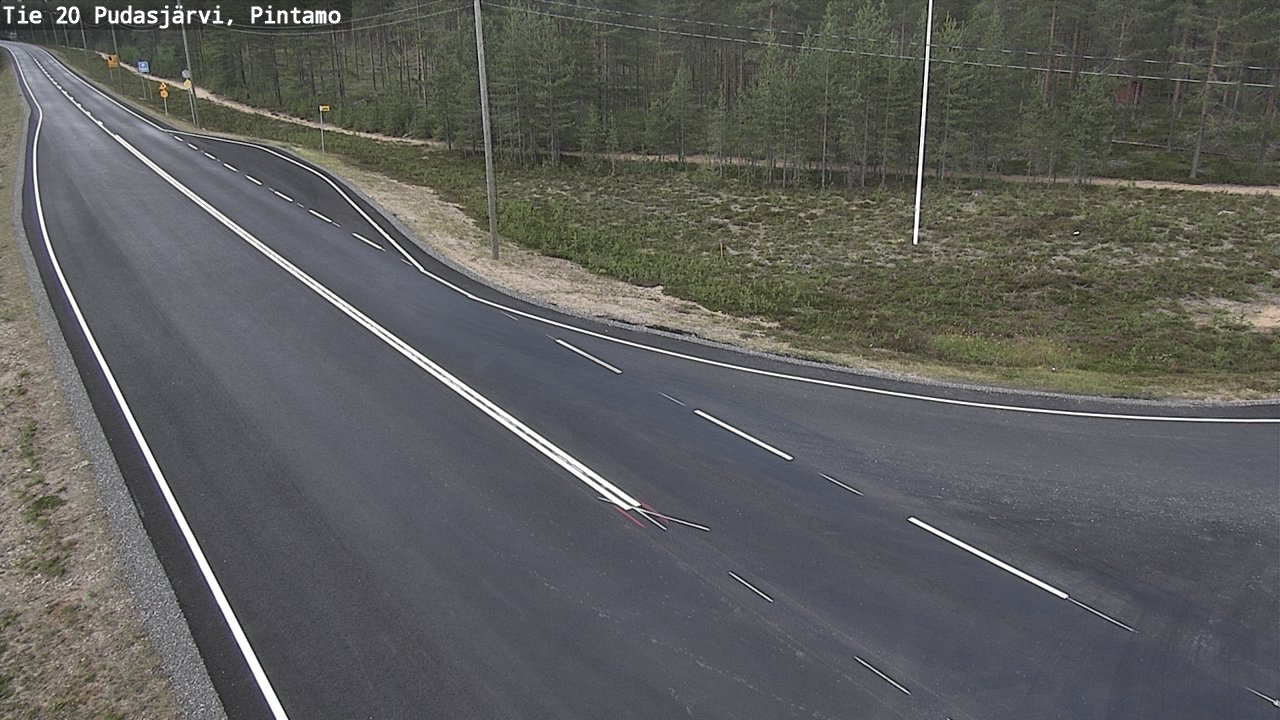 Weather Camera Image Väg 20 Pudasjärvi, Pintamo, Pudasjärvi, Pohjois-Pohjanmaa