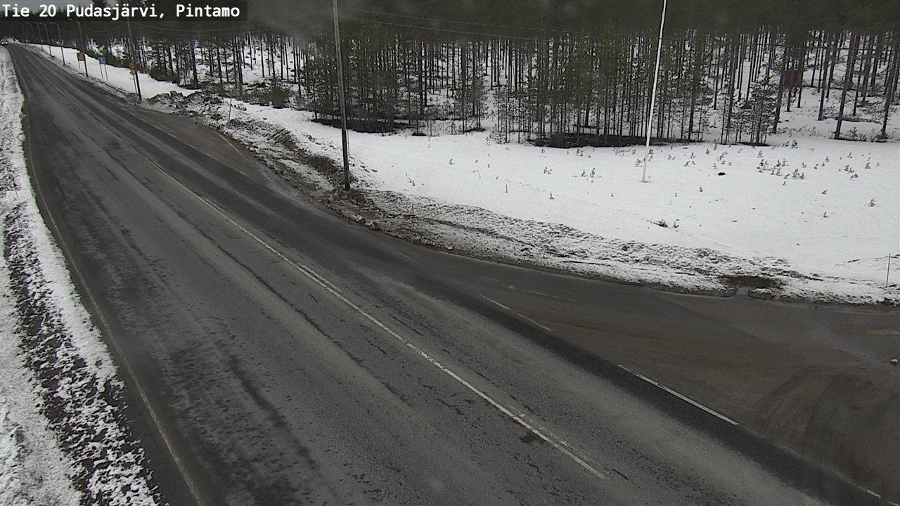 Weather Camera Image Road 20 Pudasjärvi, Pintamo, Pudasjärvi, Pohjois-Pohjanmaa