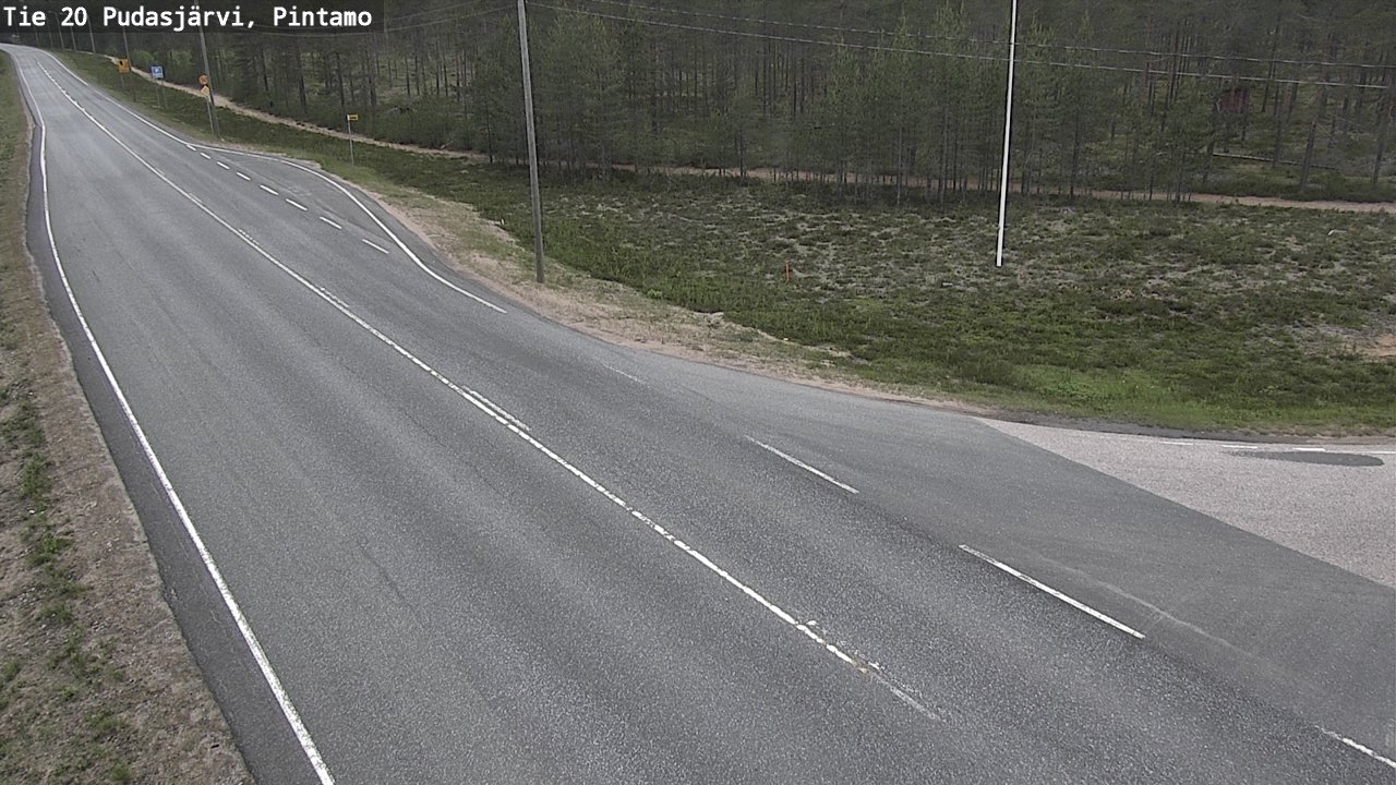 Weather Camera Image Väg 20 Pudasjärvi, Pintamo, Pudasjärvi, Pohjois-Pohjanmaa