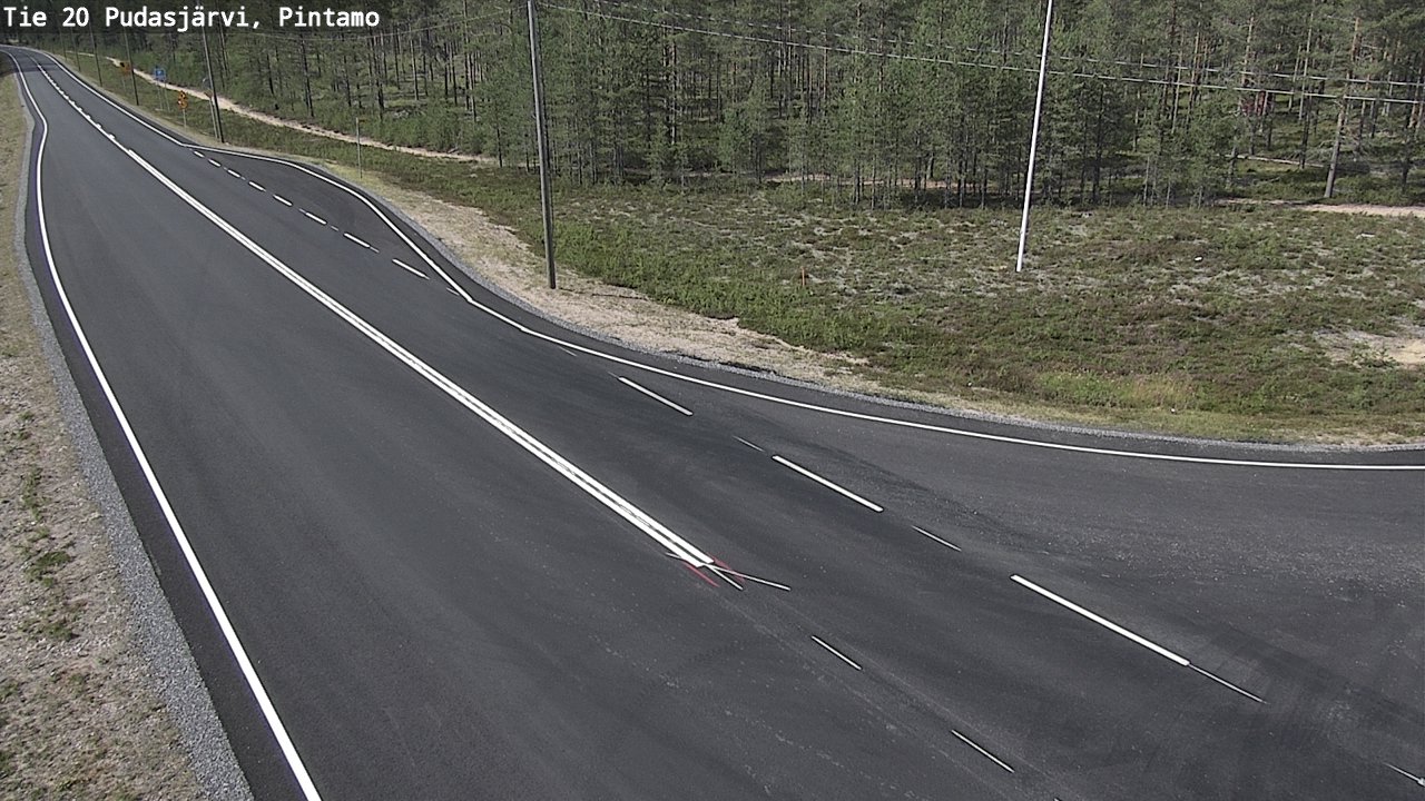 Weather Camera Image Road 20 Pudasjärvi, Pintamo, Pudasjärvi, Pohjois-Pohjanmaa