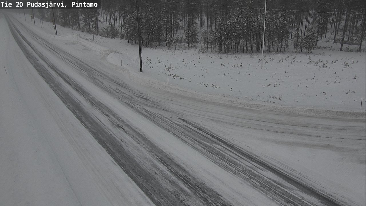 Weather Camera Image Väg 20 Pudasjärvi, Pintamo, Pudasjärvi, Pohjois-Pohjanmaa