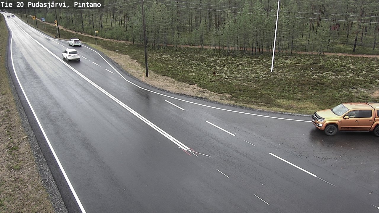 Weather Camera Image Road 20 Pudasjärvi, Pintamo, Pudasjärvi, Pohjois-Pohjanmaa