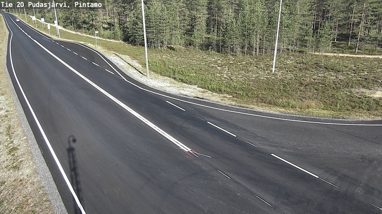 Weather Camera Image Väg 20 Pudasjärvi, Pintamo, Pudasjärvi, Pohjois-Pohjanmaa