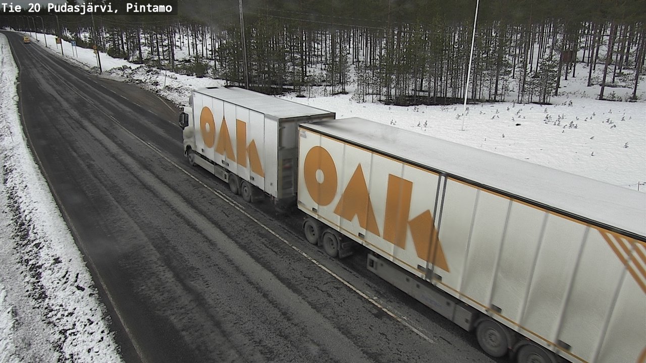 Weather Camera Image Väg 20 Pudasjärvi, Pintamo, Pudasjärvi, Pohjois-Pohjanmaa