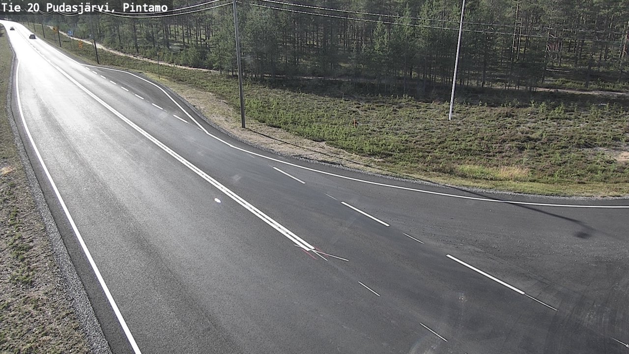 Weather Camera Image Road 20 Pudasjärvi, Pintamo, Pudasjärvi, Pohjois-Pohjanmaa