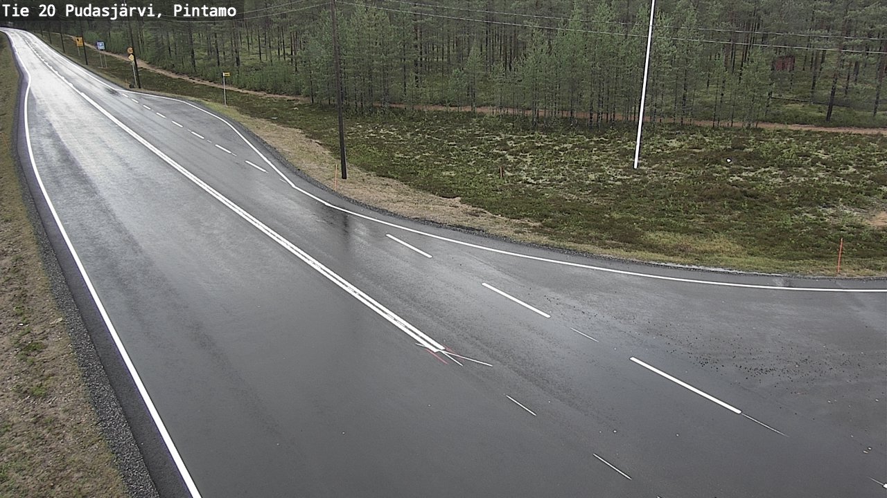 Weather Camera Image Road 20 Pudasjärvi, Pintamo, Pudasjärvi, Pohjois-Pohjanmaa