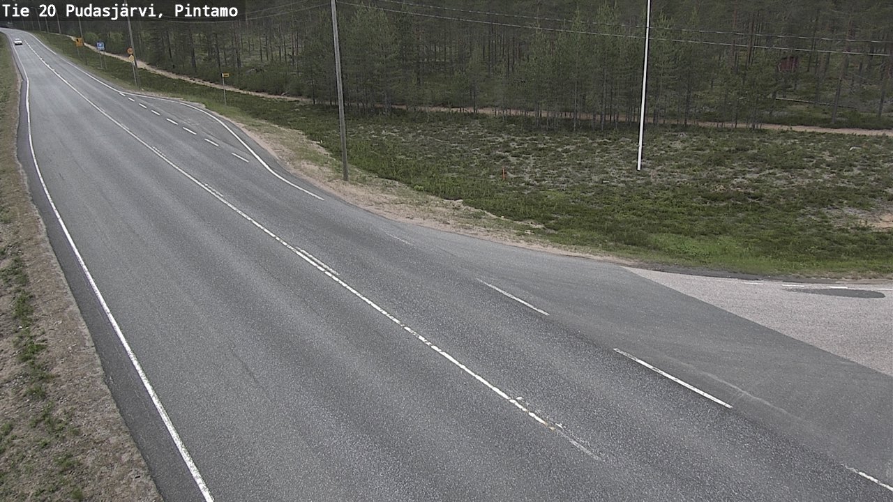 Weather Camera Image Road 20 Pudasjärvi, Pintamo, Pudasjärvi, Pohjois-Pohjanmaa