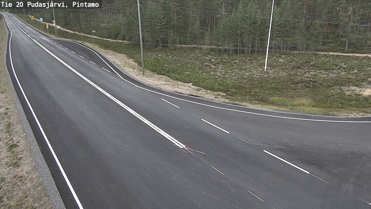 Weather Camera Image Väg 20 Pudasjärvi, Pintamo, Pudasjärvi, Pohjois-Pohjanmaa