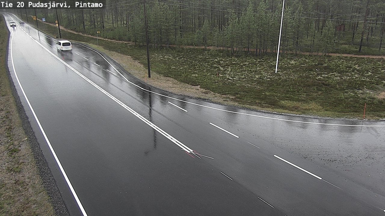 Weather Camera Image Road 20 Pudasjärvi, Pintamo, Pudasjärvi, Pohjois-Pohjanmaa
