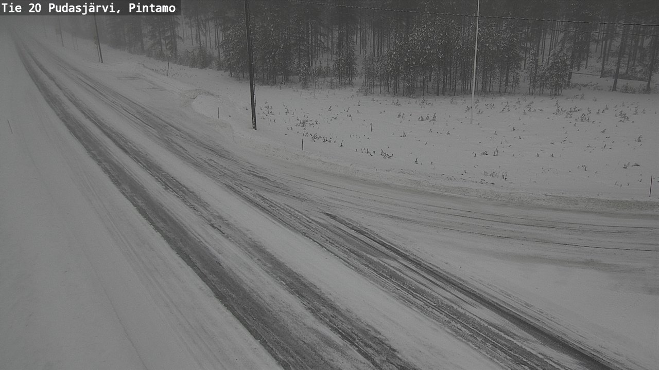 Weather Camera Image Väg 20 Pudasjärvi, Pintamo, Pudasjärvi, Pohjois-Pohjanmaa
