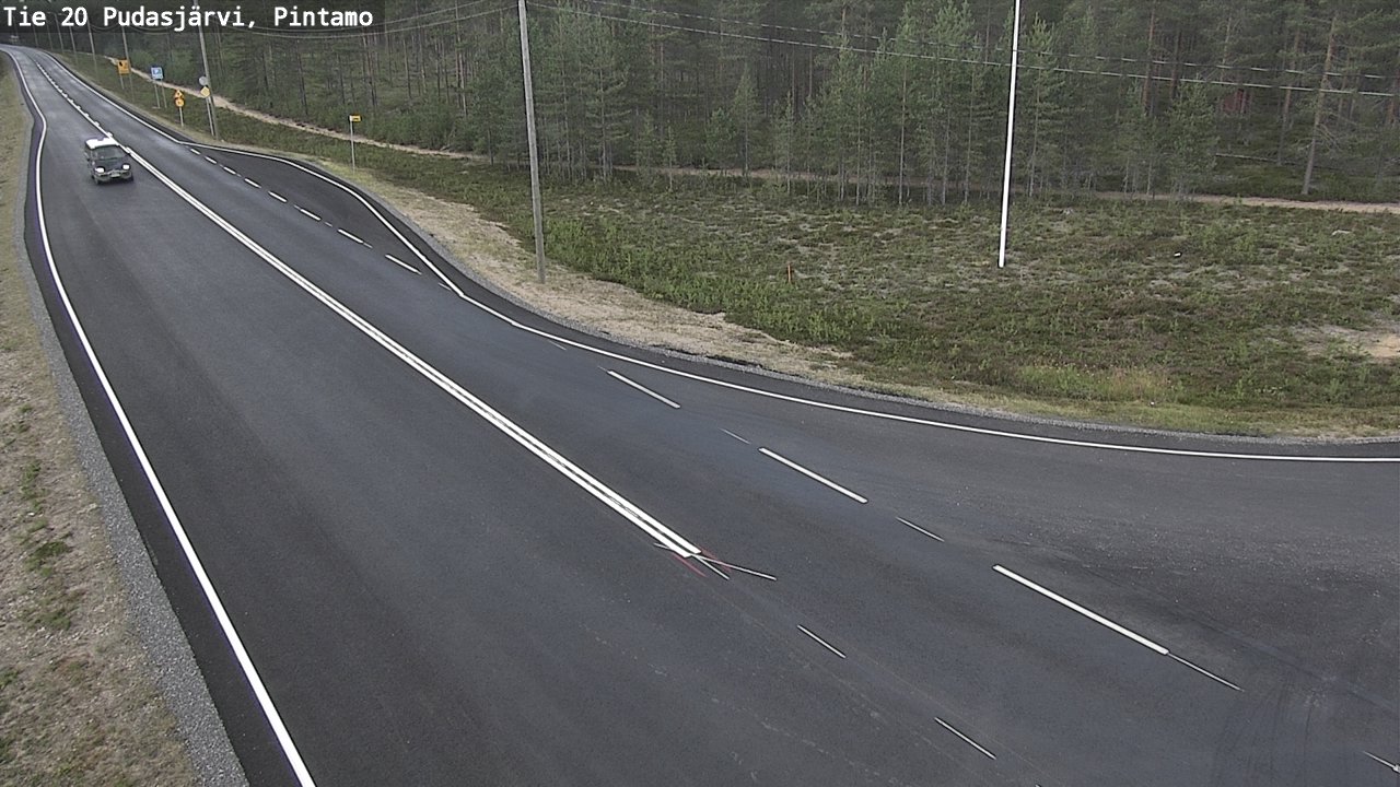 Weather Camera Image Väg 20 Pudasjärvi, Pintamo, Pudasjärvi, Pohjois-Pohjanmaa