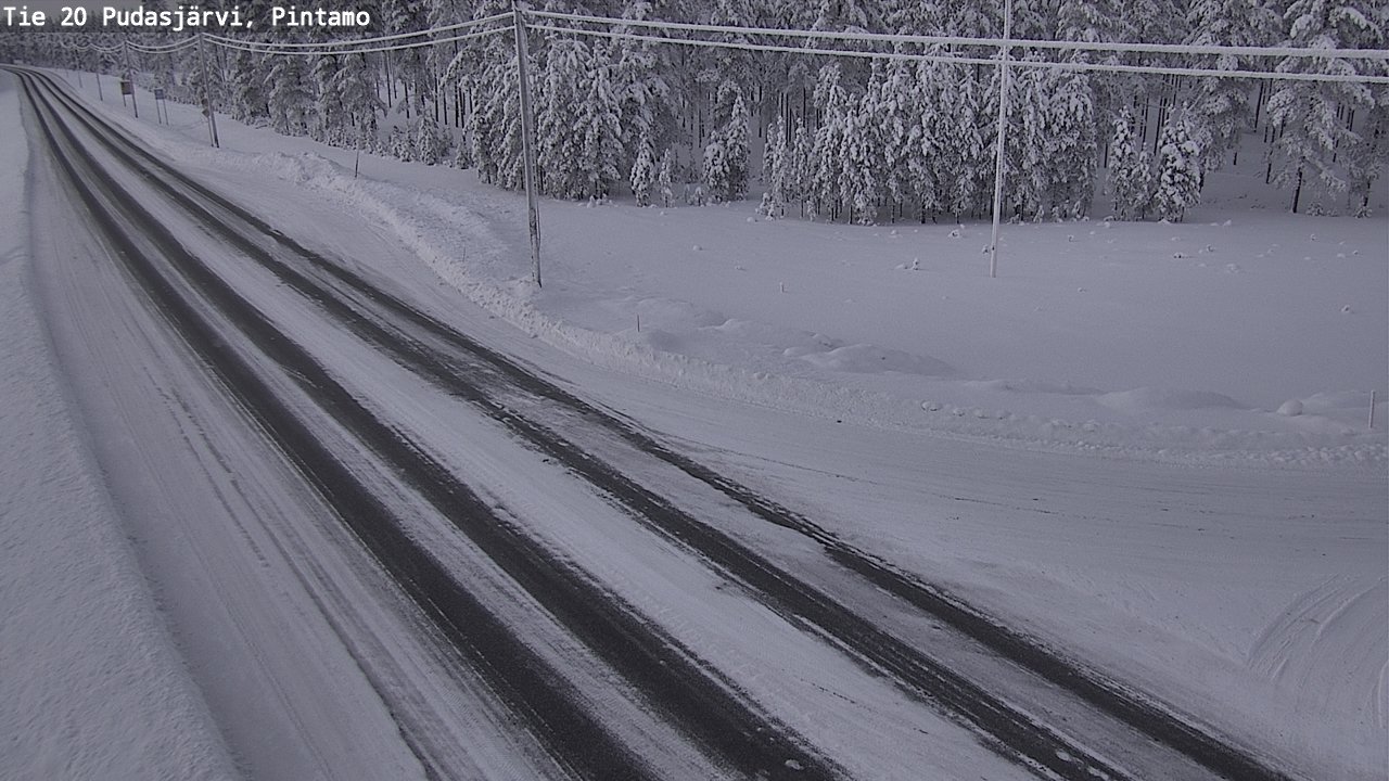 Weather Camera Image Road 20 Pudasjärvi, Pintamo, Pudasjärvi, Pohjois-Pohjanmaa