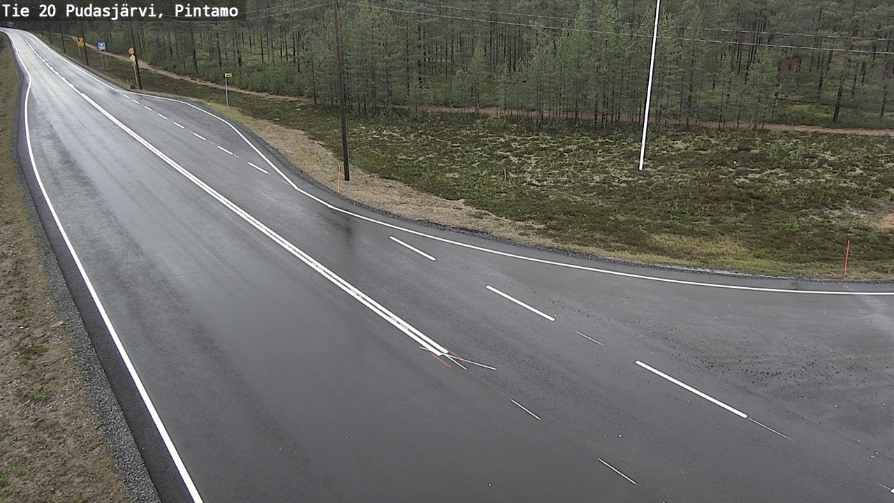 Weather Camera Image Road 20 Pudasjärvi, Pintamo, Pudasjärvi, Pohjois-Pohjanmaa