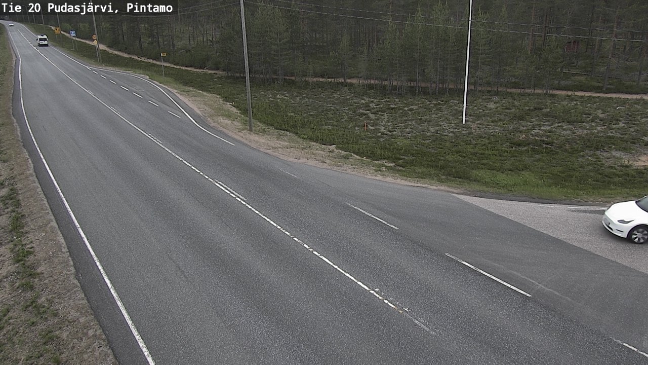 Weather Camera Image Road 20 Pudasjärvi, Pintamo, Pudasjärvi, Pohjois-Pohjanmaa