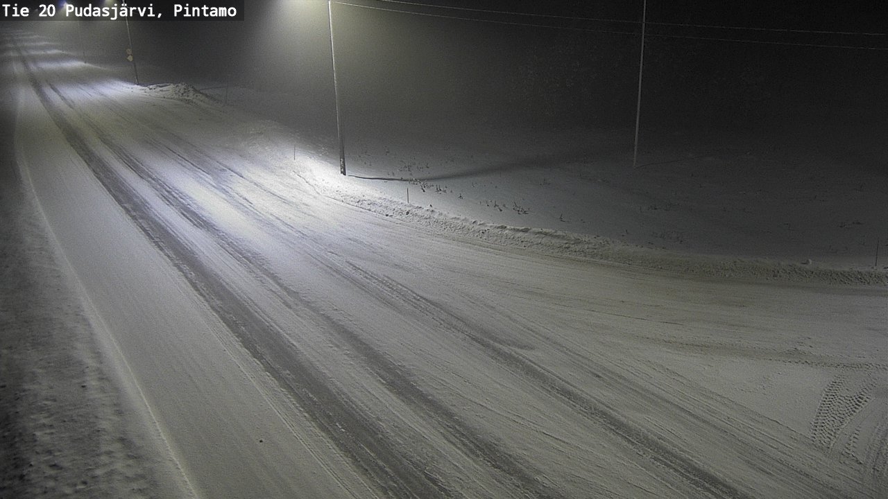 Weather Camera Image Väg 20 Pudasjärvi, Pintamo, Pudasjärvi, Pohjois-Pohjanmaa