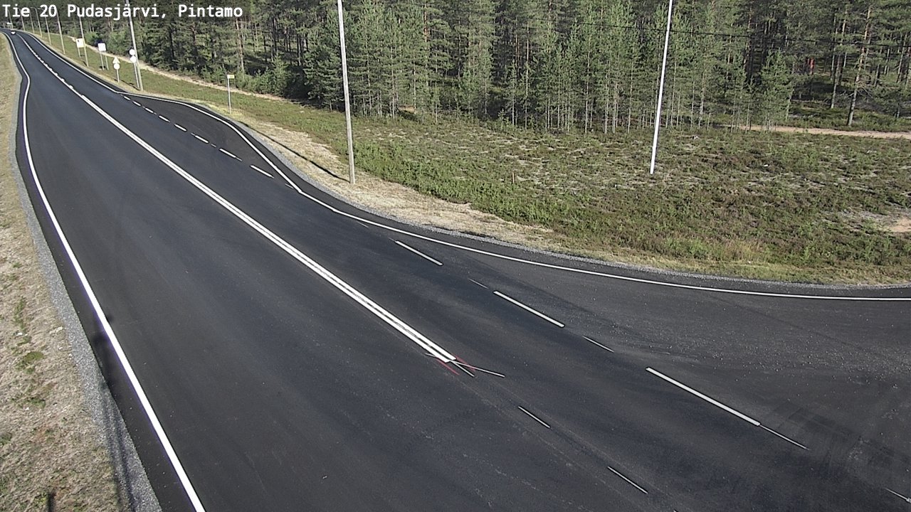 Weather Camera Image Väg 20 Pudasjärvi, Pintamo, Pudasjärvi, Pohjois-Pohjanmaa
