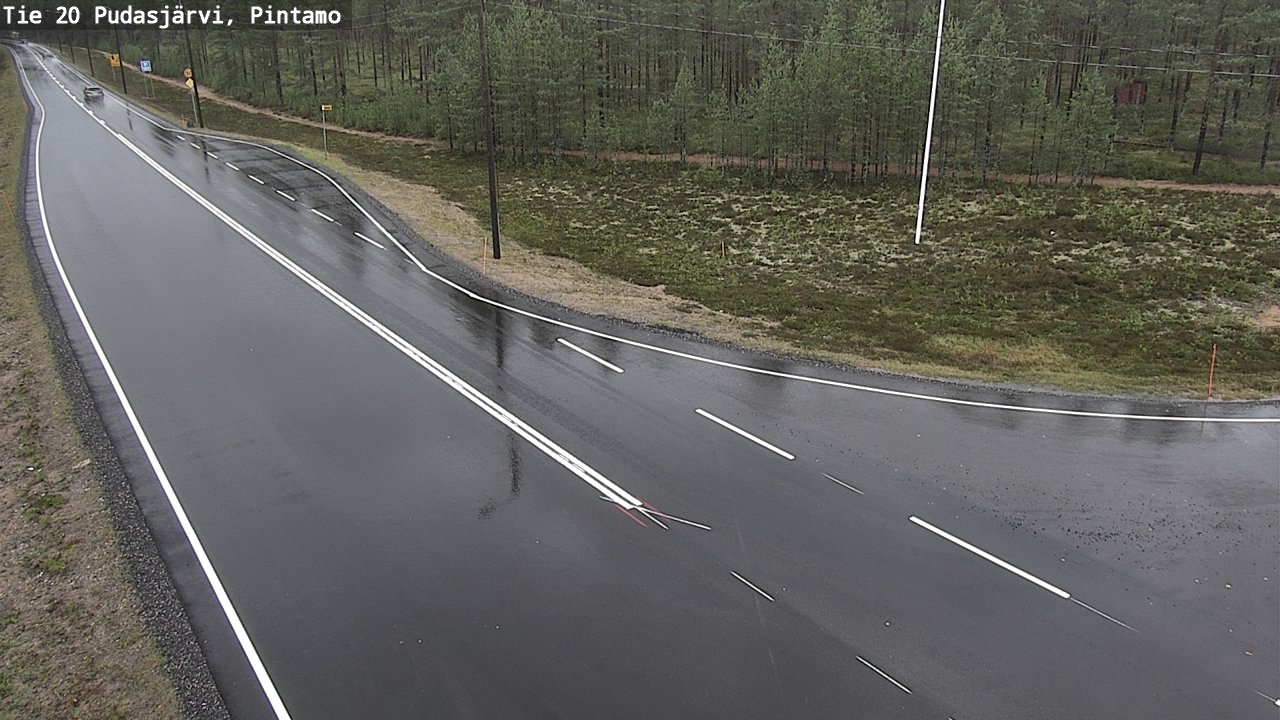 Weather Camera Image Väg 20 Pudasjärvi, Pintamo, Pudasjärvi, Pohjois-Pohjanmaa