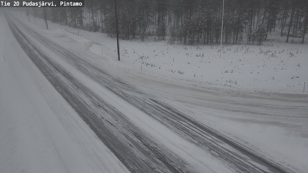 Weather Camera Image Väg 20 Pudasjärvi, Pintamo, Pudasjärvi, Pohjois-Pohjanmaa