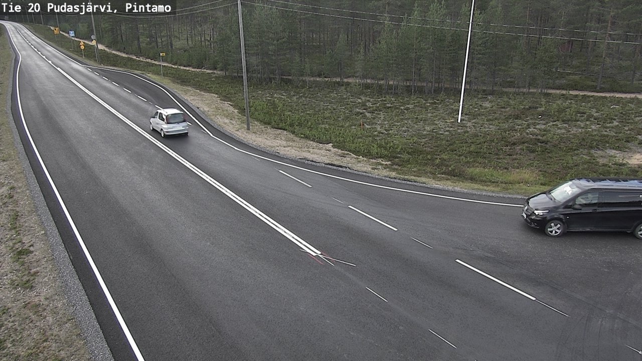 Weather Camera Image Road 20 Pudasjärvi, Pintamo, Pudasjärvi, Pohjois-Pohjanmaa