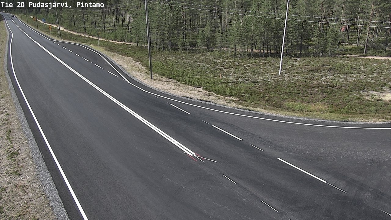 Weather Camera Image Road 20 Pudasjärvi, Pintamo, Pudasjärvi, Pohjois-Pohjanmaa