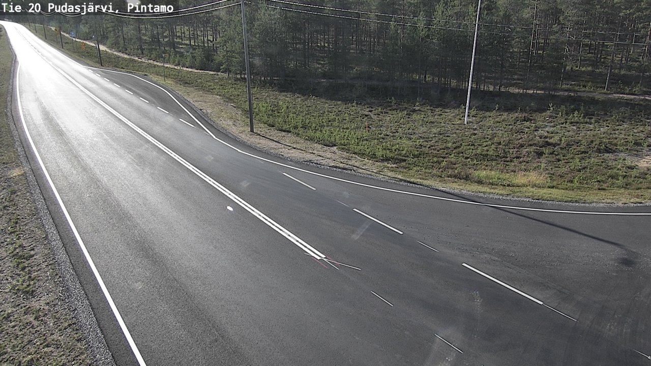 Weather Camera Image Road 20 Pudasjärvi, Pintamo, Pudasjärvi, Pohjois-Pohjanmaa