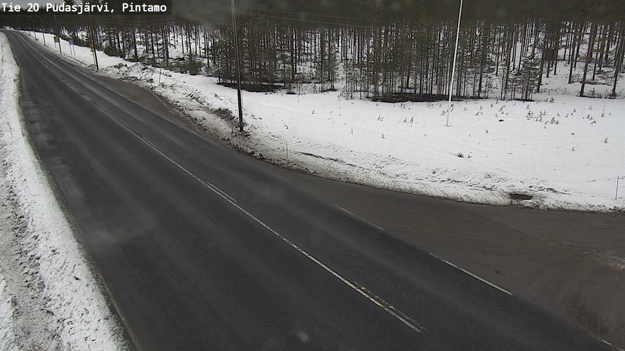 Weather Camera Image Väg 20 Pudasjärvi, Pintamo, Pudasjärvi, Pohjois-Pohjanmaa