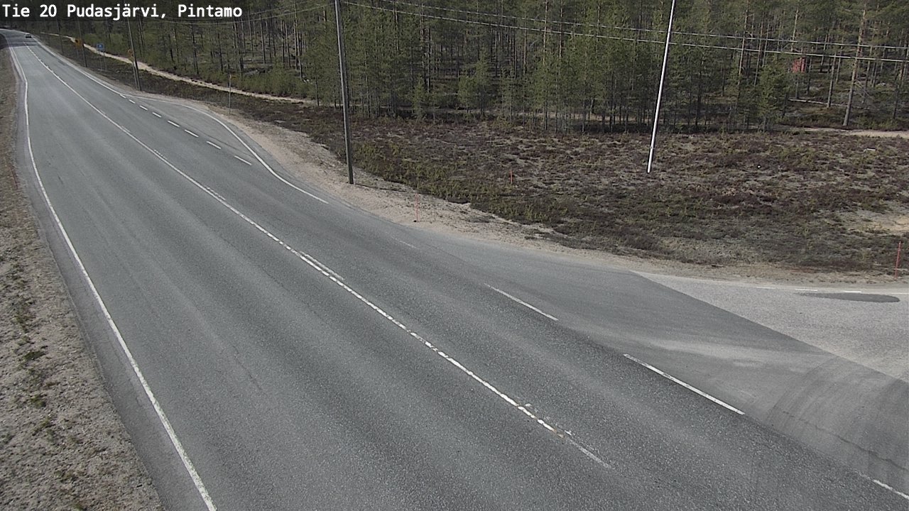 Weather Camera Image Road 20 Pudasjärvi, Pintamo, Pudasjärvi, Pohjois-Pohjanmaa