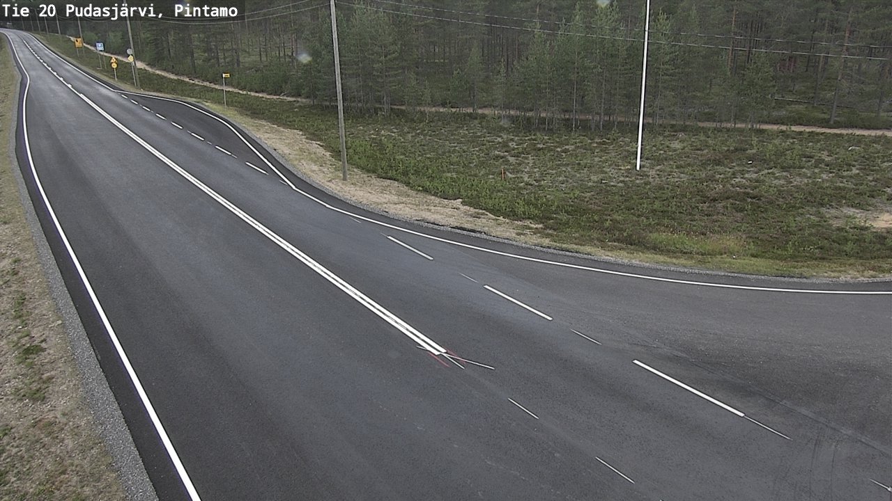 Weather Camera Image Väg 20 Pudasjärvi, Pintamo, Pudasjärvi, Pohjois-Pohjanmaa