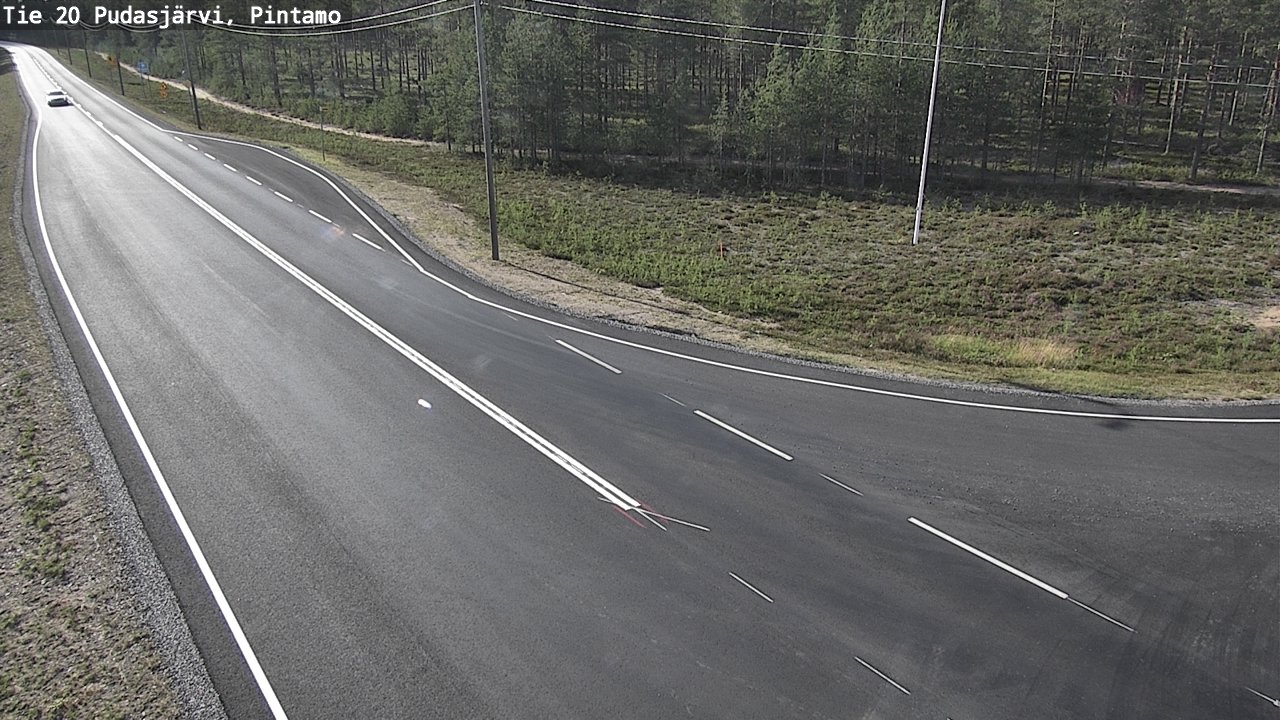Weather Camera Image Road 20 Pudasjärvi, Pintamo, Pudasjärvi, Pohjois-Pohjanmaa