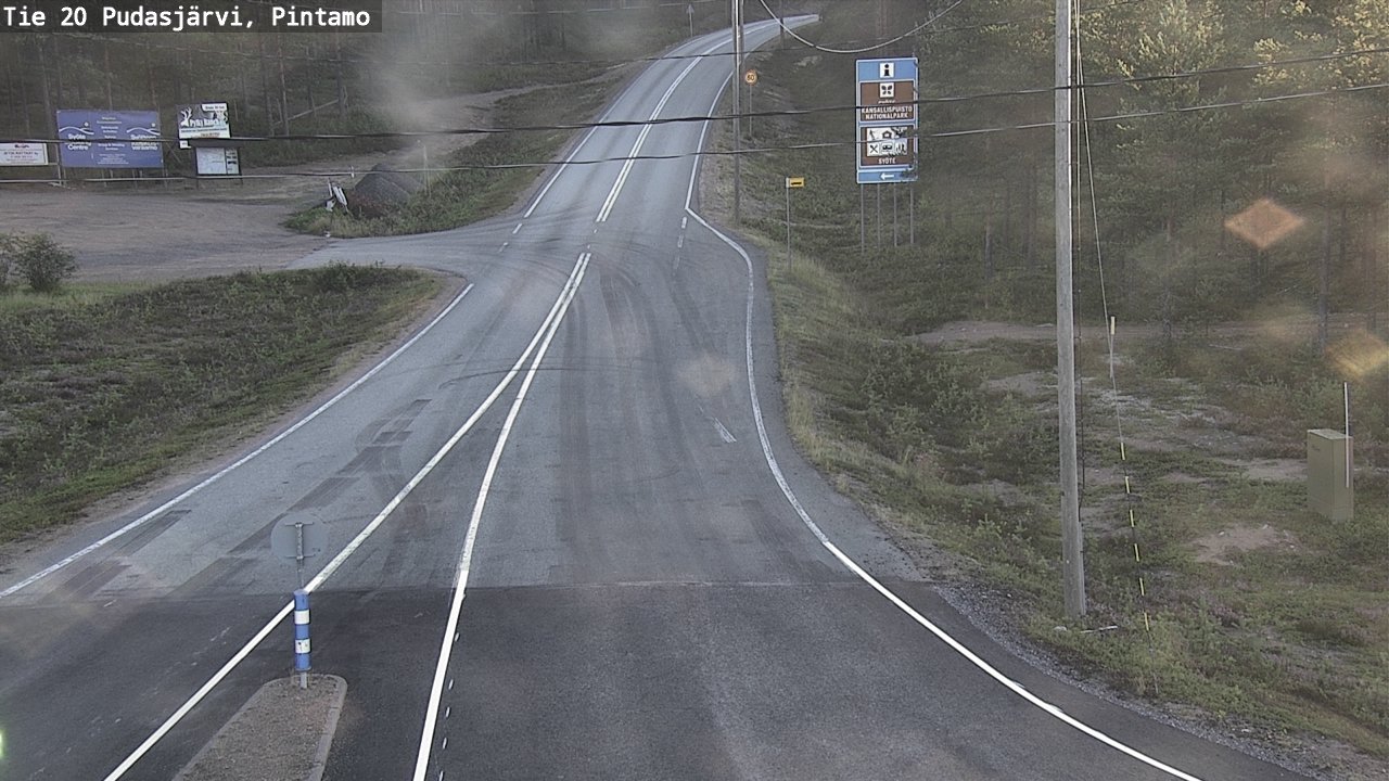 Weather Camera Image Road 20 Pudasjärvi, Pintamo, Pudasjärvi, Pohjois-Pohjanmaa