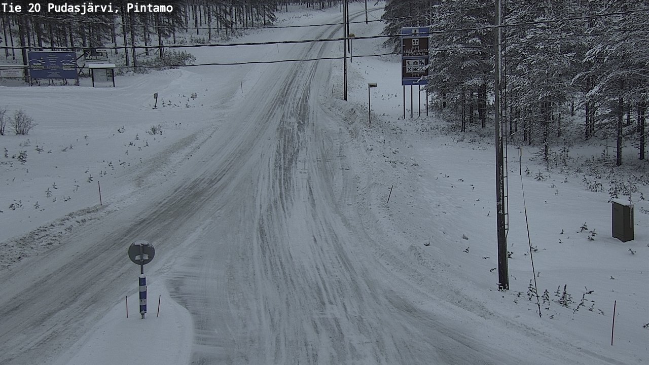 Weather Camera Image Väg 20 Pudasjärvi, Pintamo, Pudasjärvi, Pohjois-Pohjanmaa
