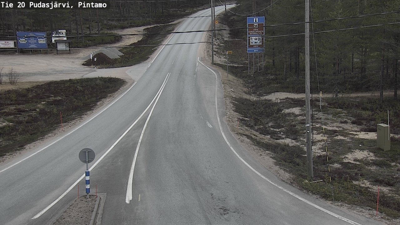 Weather Camera Image Väg 20 Pudasjärvi, Pintamo, Pudasjärvi, Pohjois-Pohjanmaa