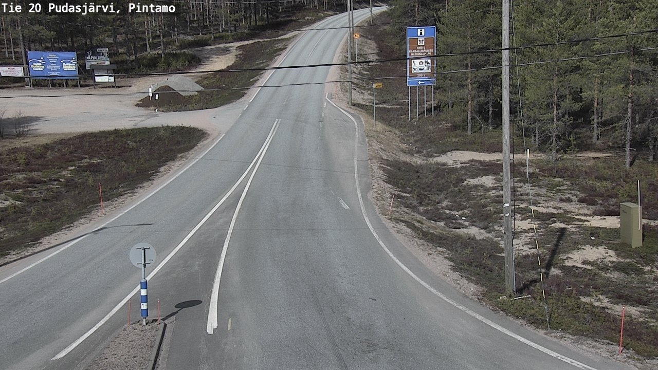 Weather Camera Image Road 20 Pudasjärvi, Pintamo, Pudasjärvi, Pohjois-Pohjanmaa